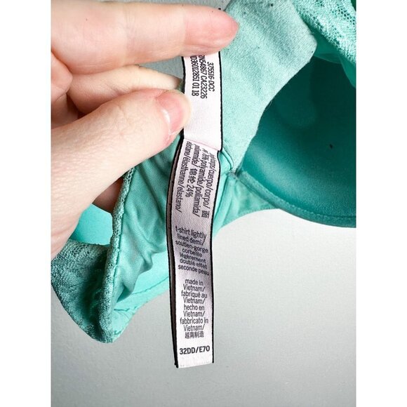 Victoria's Secret T Shirt Lightly Lined Bra Womens 32DD Teal - Picture 6 of 6